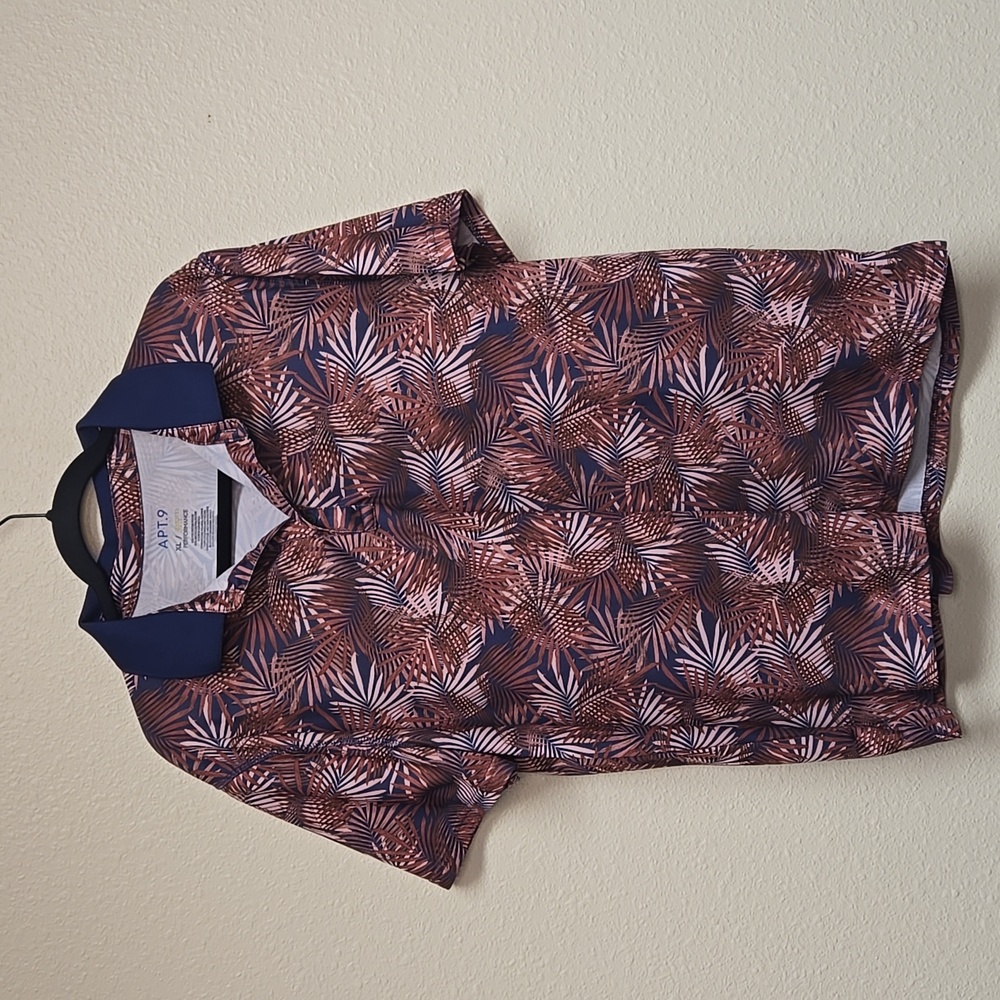 Apt. 9 Tropical Palm Frond Print Golf Polo Shirt